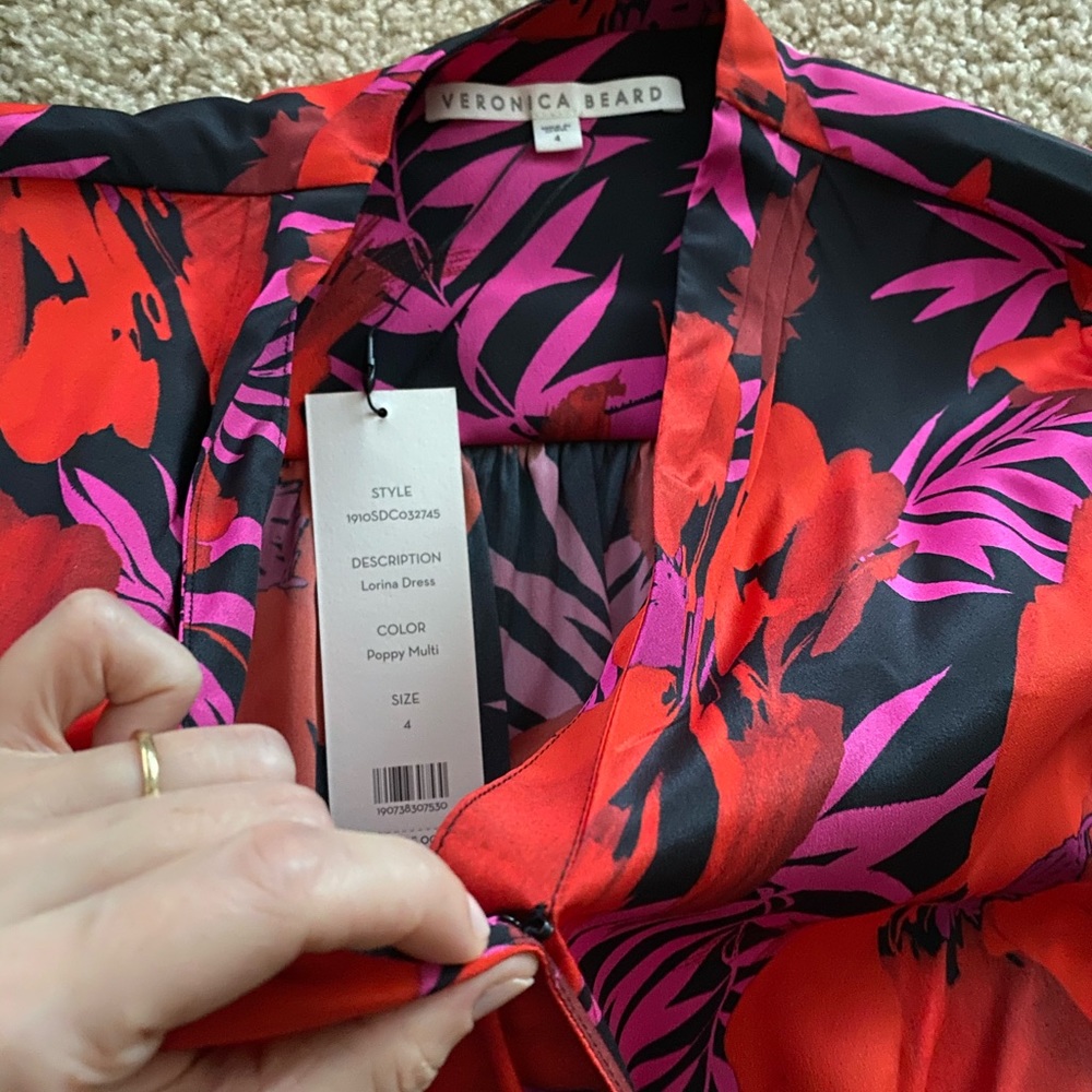 Veronica Beard Lorina Floral Dress Sz 4 - Picture 4 of 8